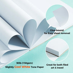 Ohuhu Bleedproof Double-Sided Marker Pad, Glue-Bound